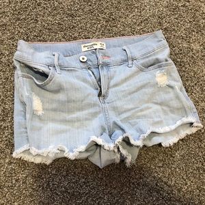 Abercrombie kids distressed jean shorts